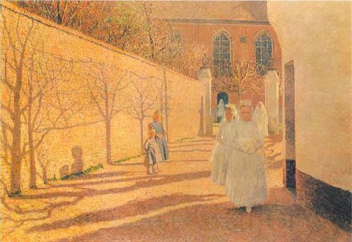 Emile Claus First Communion Norge oil painting art